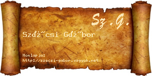 Szécsi Gábor névjegykártya