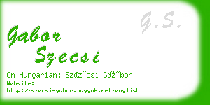 gabor szecsi business card